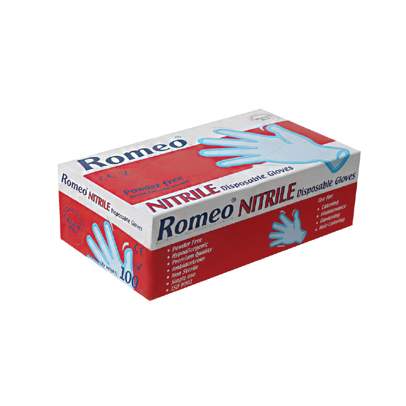 Romeo Nitrile Powder Free Disposable Gloves